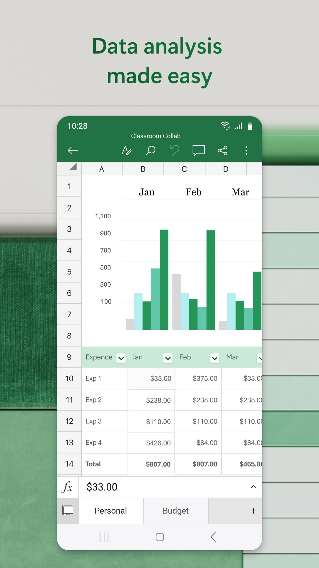 WPS Spreadsheet on a phone